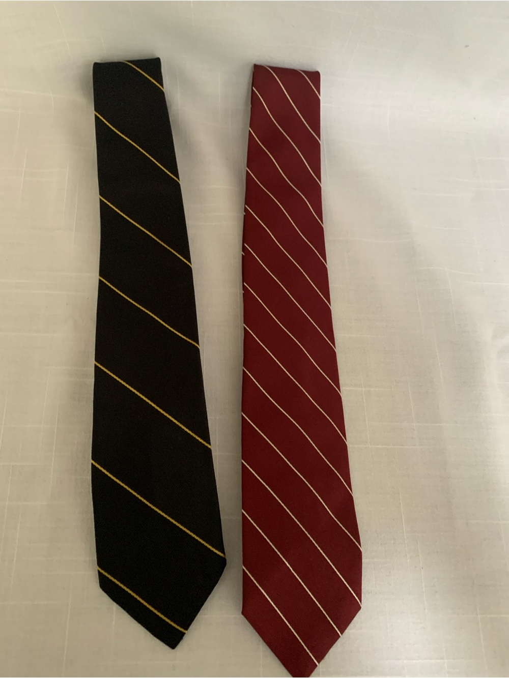 2 Classic Vintage Striped Men's Silk Tie - Black and Burgundy